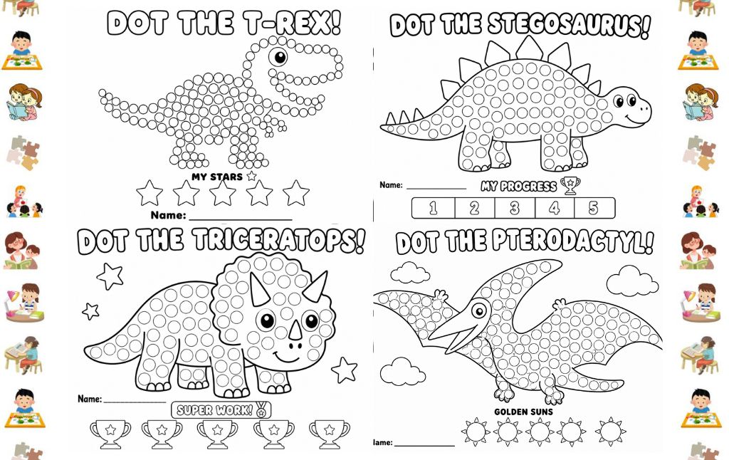 10 Adorable Dinosaur Dot Activities to Print Today