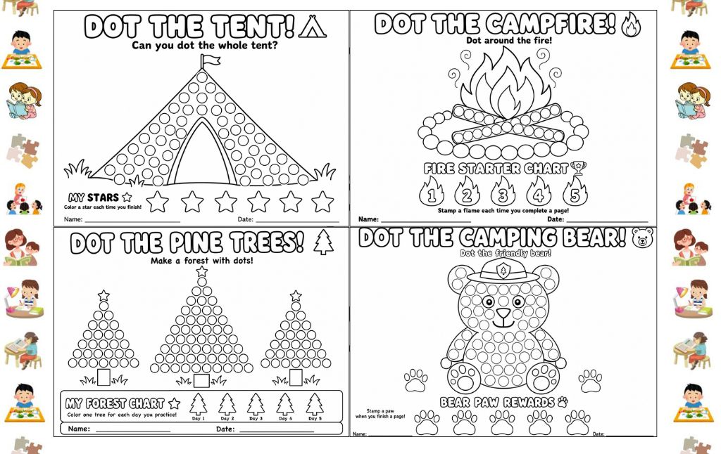 10 Fun Camping Themed Do a Dot Printables to Download
