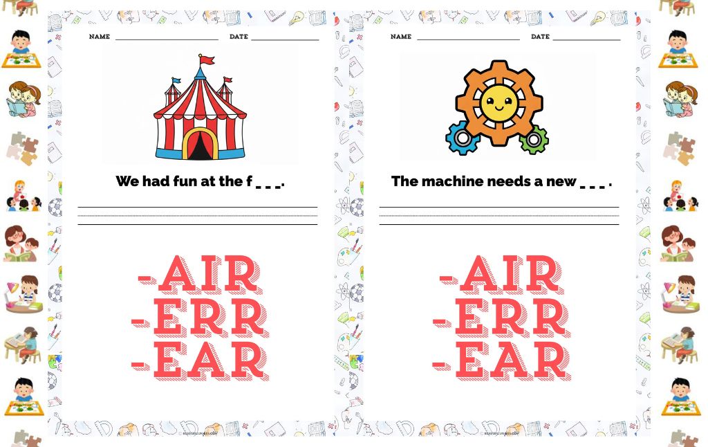 17 Creative Phonics Worksheets for the air Sound