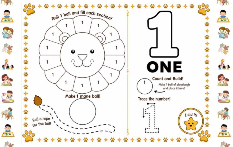 20 Number Playdough Mats Free Printables