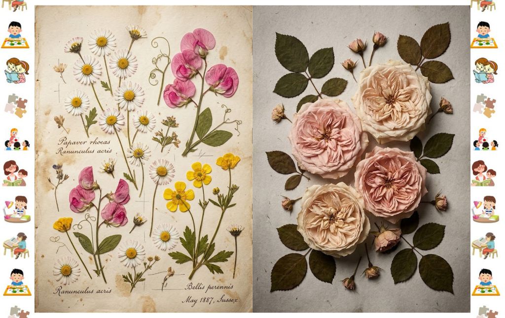 30 Pressed Flowers Botanical Papers Junk Journal Filler Pages