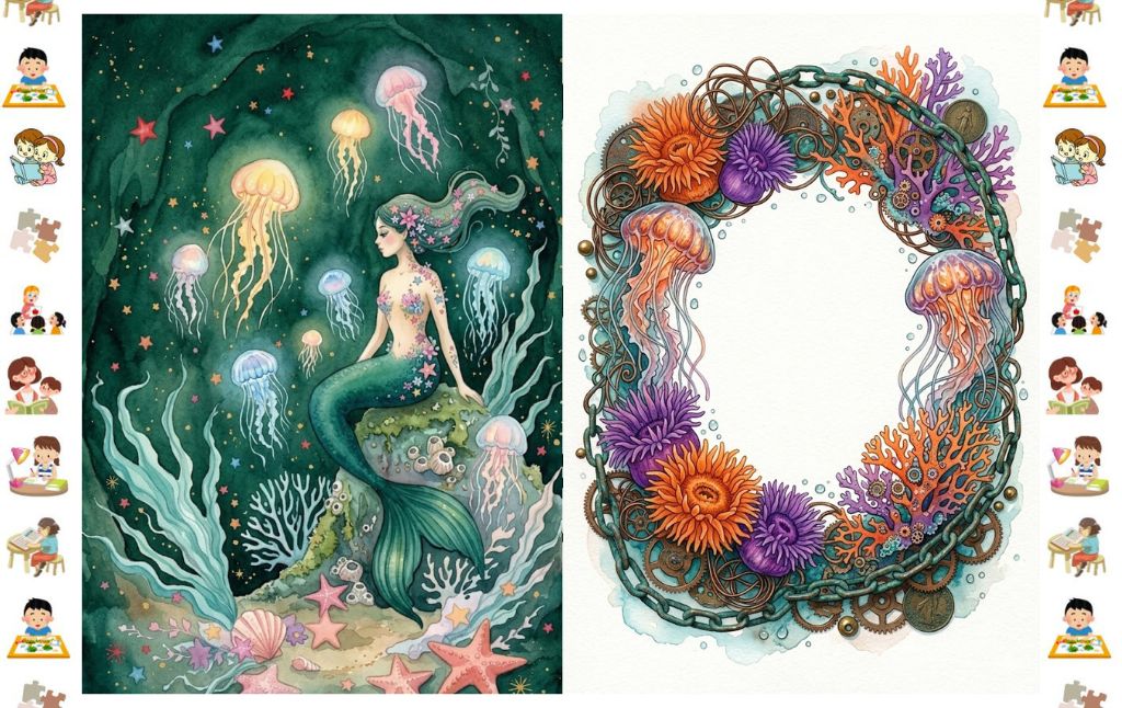 50 Whimsical Marine Junk Journal Pages & Frames for Every Junk Journaler