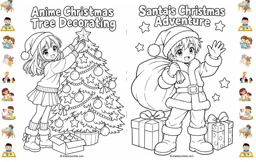 Anime Christmas Coloring Pages