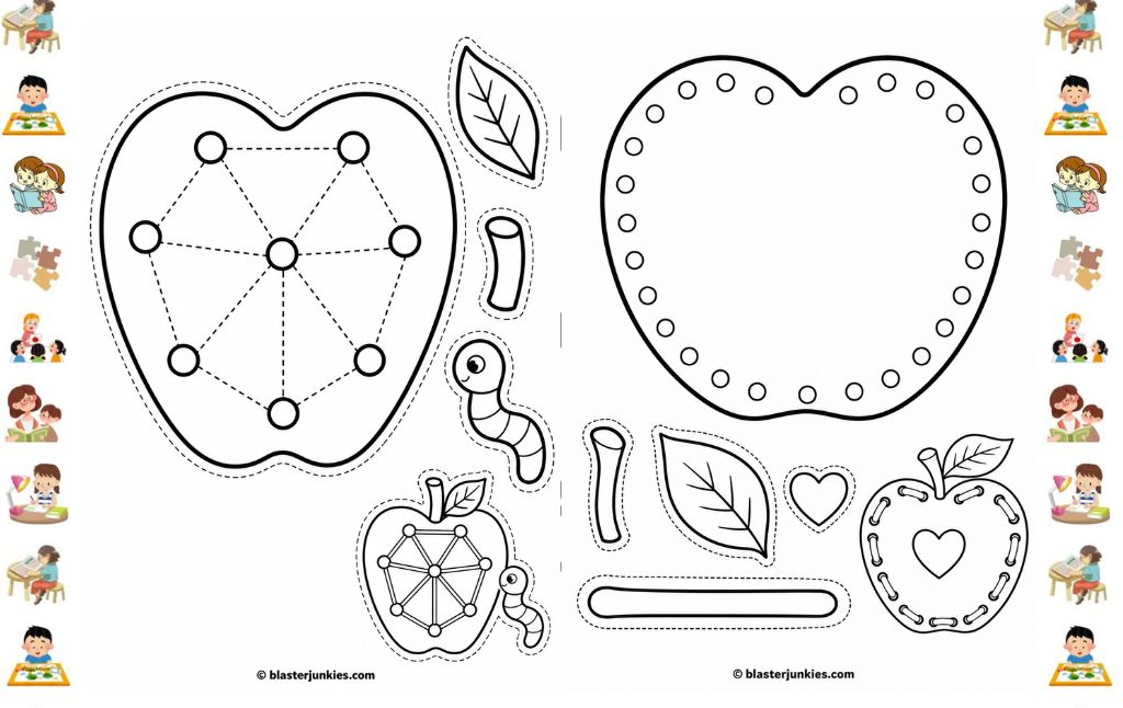 Apple Lacing Craft for Kids