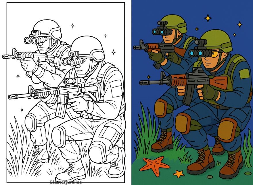 Army Gun Coloring Pages Free pdf