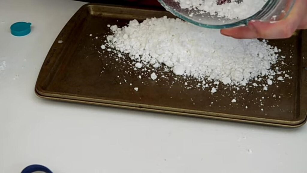 Artificial Snow Made from Baking Soda and Shaving Cream