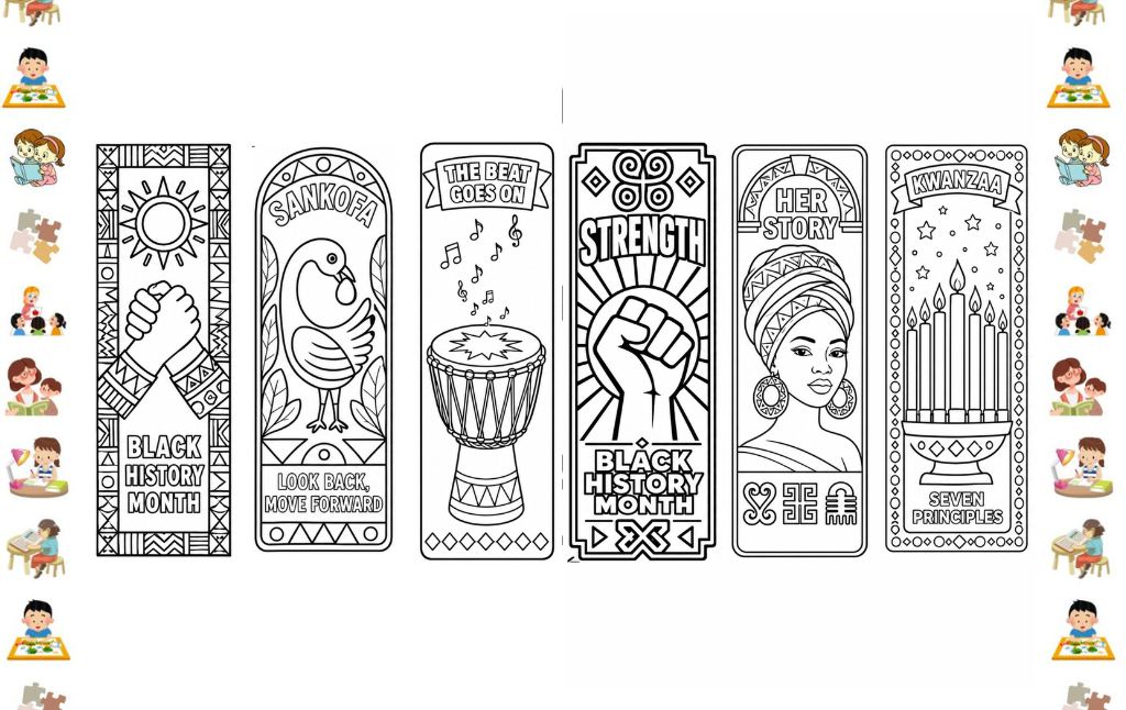 Colour, Learn, and Celebrate: How to Use Black History Month Bookmarks with Kids