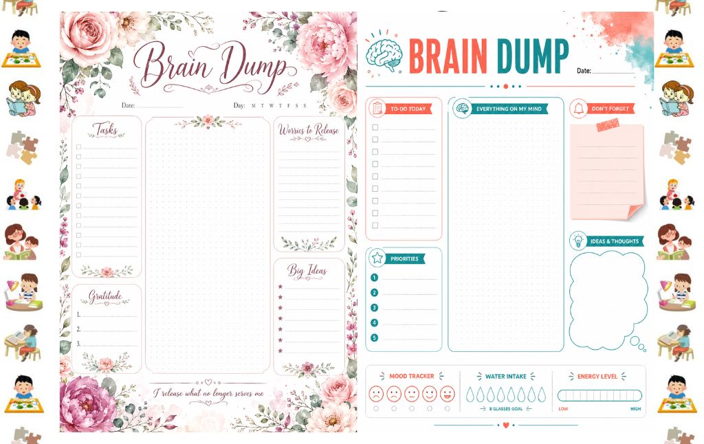 Brain Dump Templates! 20 Cute Brain Dump Worksheets