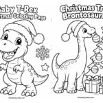 Christmas Dinosaur Coloring Pages