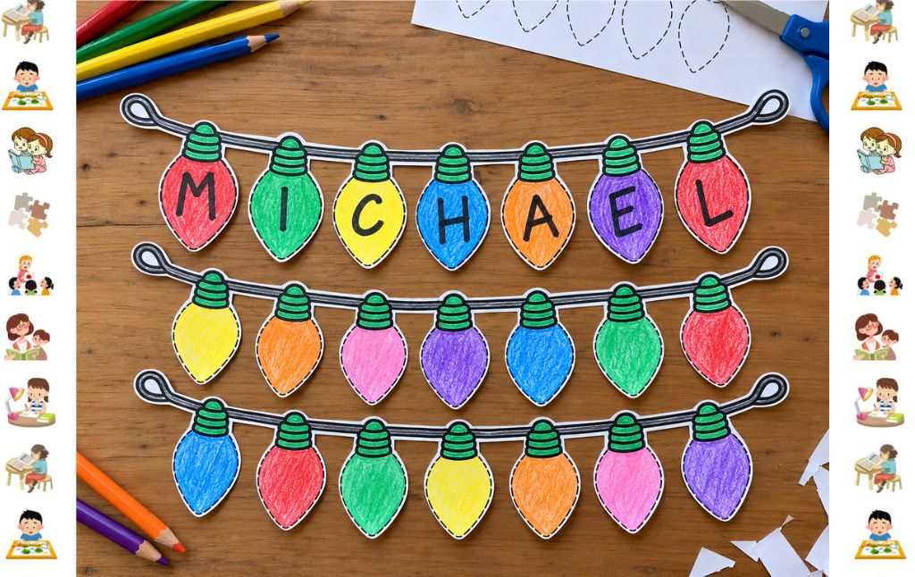 Christmas Light Name Craft