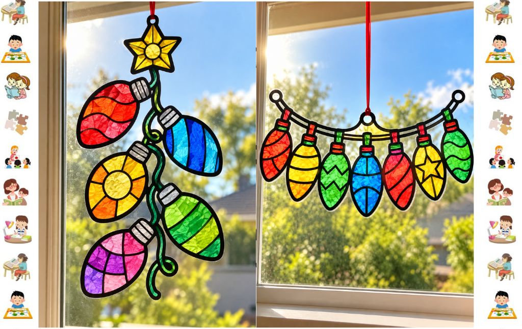 Christmas Light Suncatchers