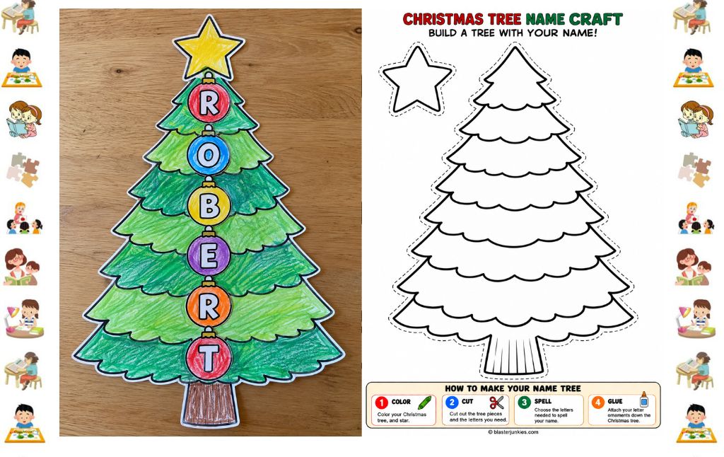 Christmas Tree Name Craft