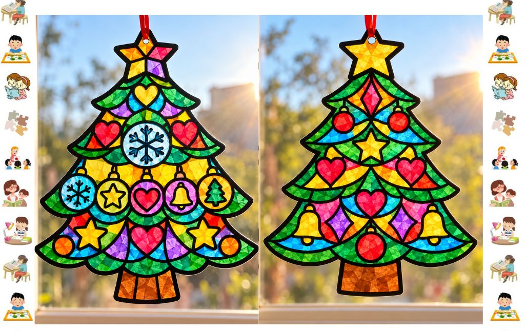 Christmas Tree Sun Catcher Craft: A Colorful Window Delight