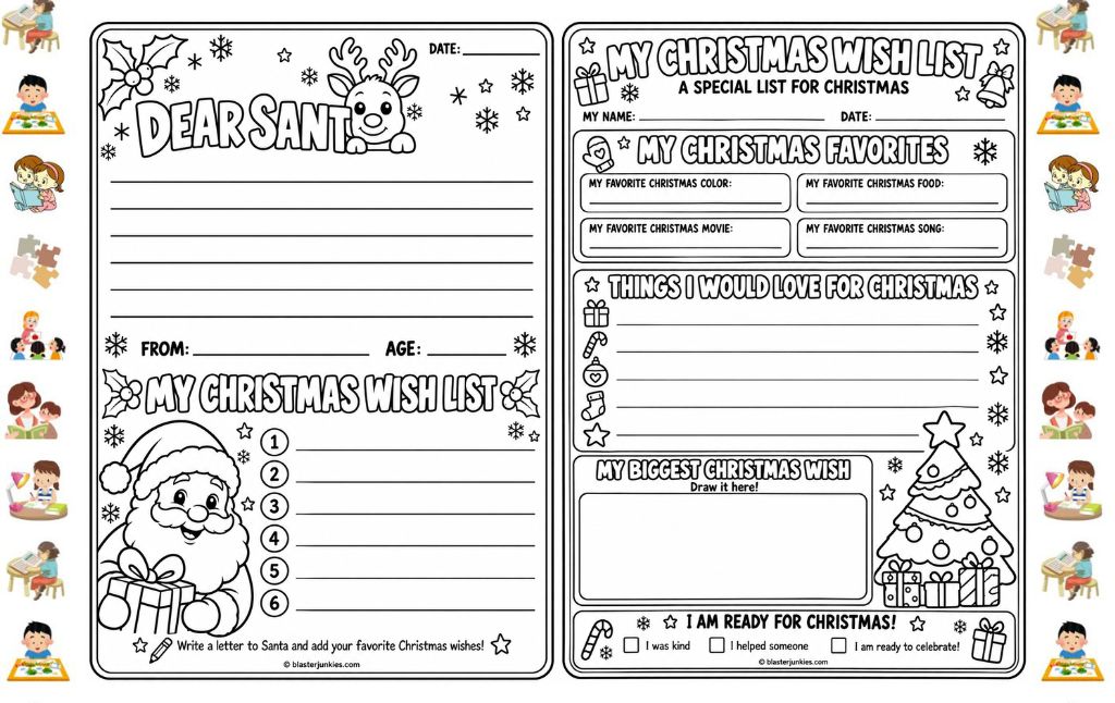 Christmas Wish List Template For Kids: A Fun Way To Write To Santa