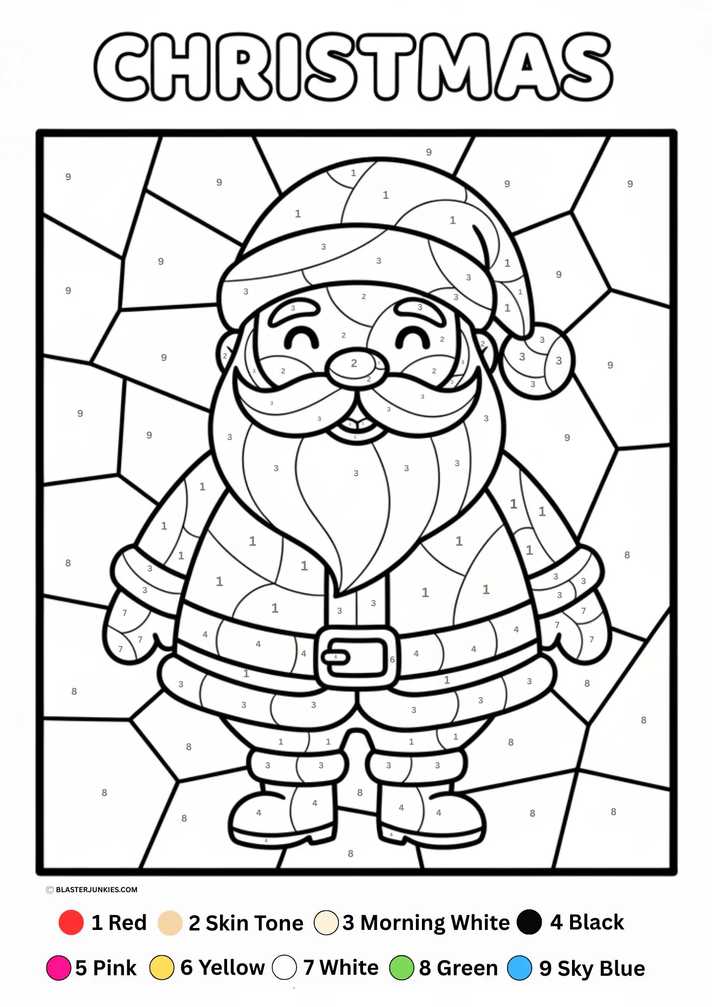 7 Free Printable Christmas Color by Number Pages for Kids