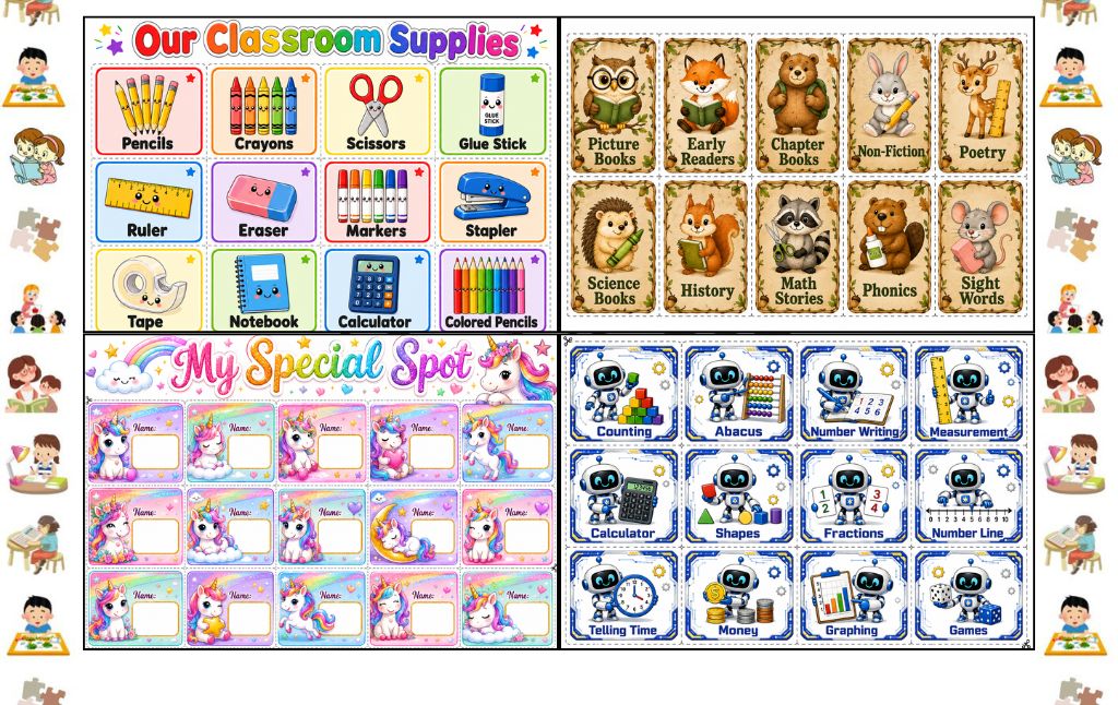 Free Classroom Labels with Pictures for Easy Organization