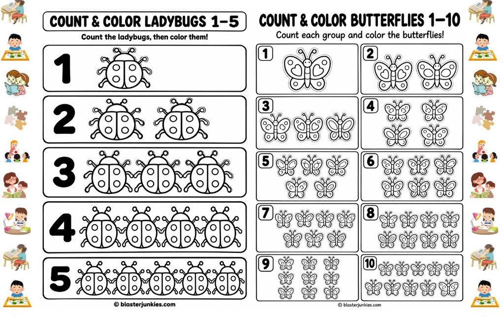 Count and Color: Hands On Math Activities with Cute Bugs