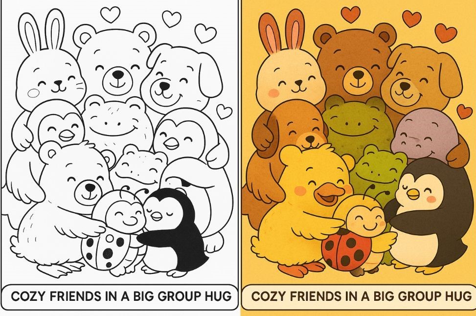 Cozy Friends Coloring Pages