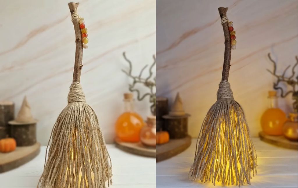 Craft a Magical Glowing Witch’s Broom for Your Halloween Decor