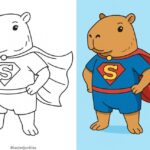 Cute Capybara Coloring Pages