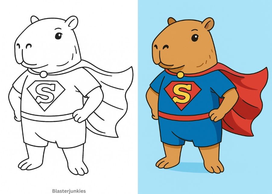 Cute Capybara Coloring Pages