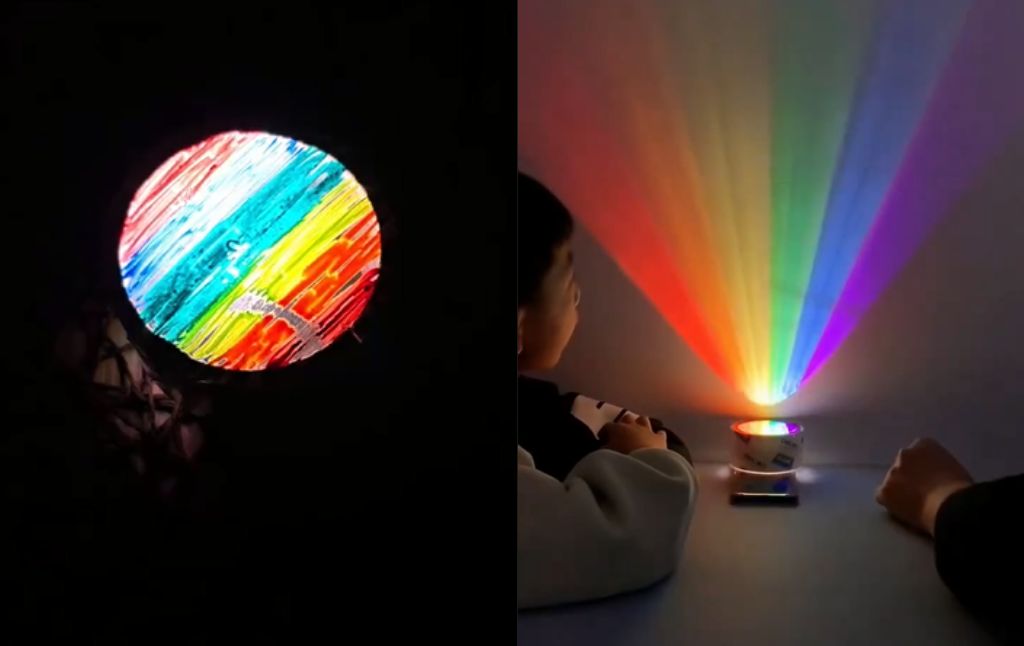 DIY Rainbow Projector Phone Flashlight Rainbow Hack
