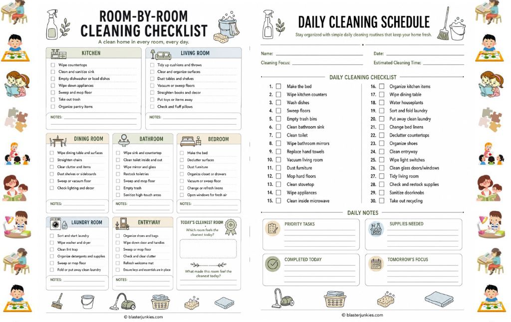 Daily Cleaning Schedule Printable: A Simple Way to Keep a Clean Home Without the Weekend Panic
