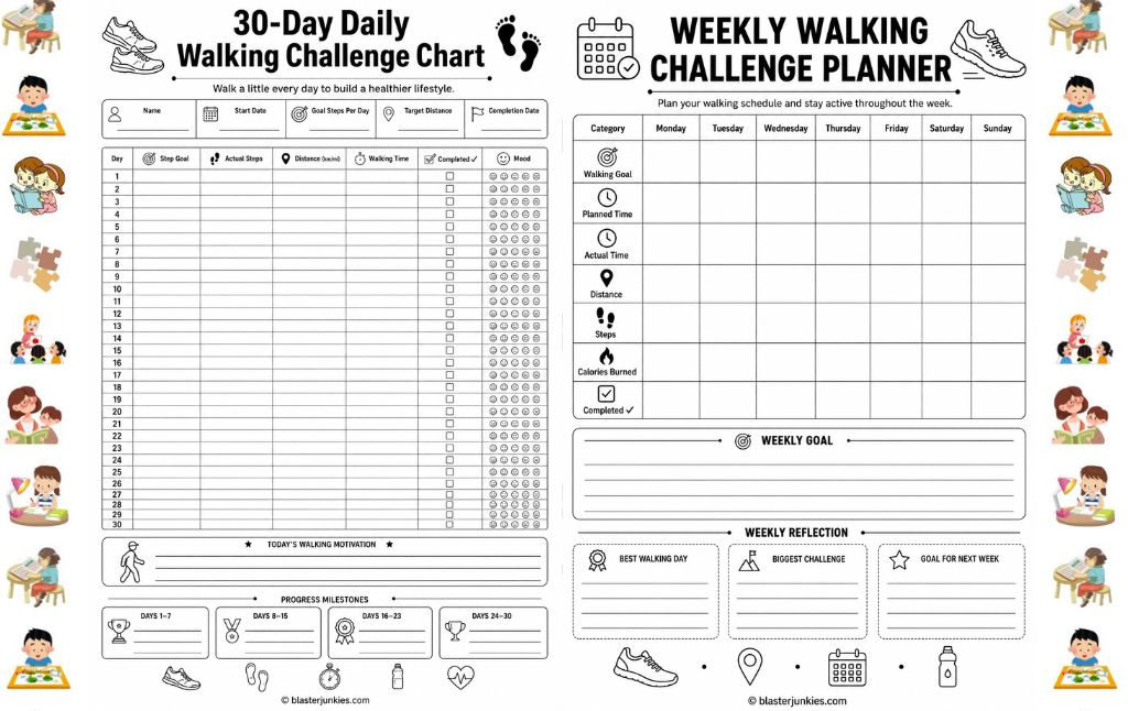 Daily Walking Challenge Chart : A Simple Step Toward Healthier Habits