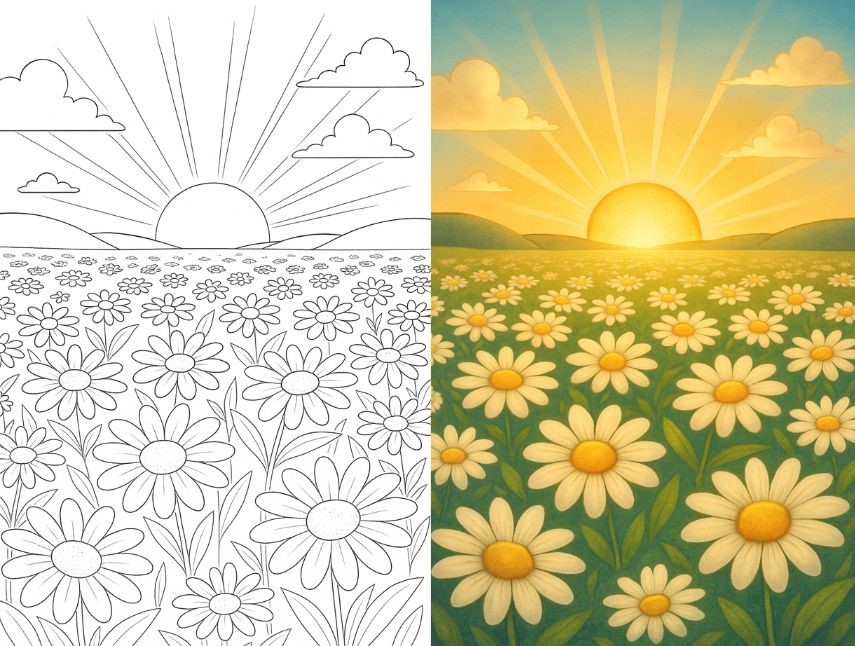 Daisy Coloring Pages Free pdf