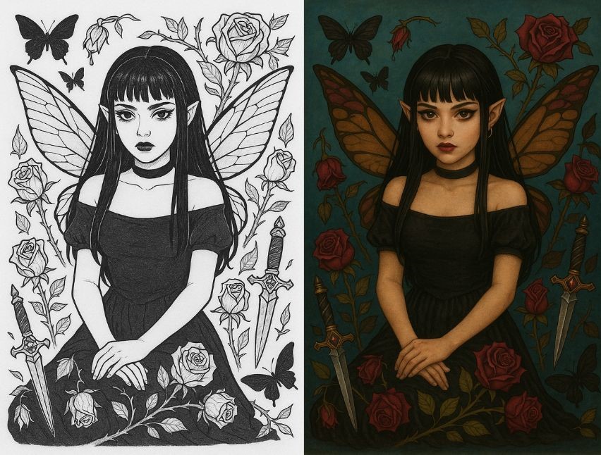 Dark Fairy Coloring Pages
