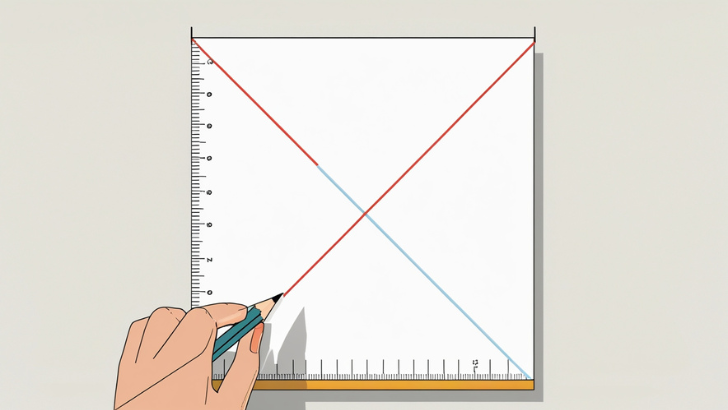 Draw Diagonal Cutting Lines on Square Paper