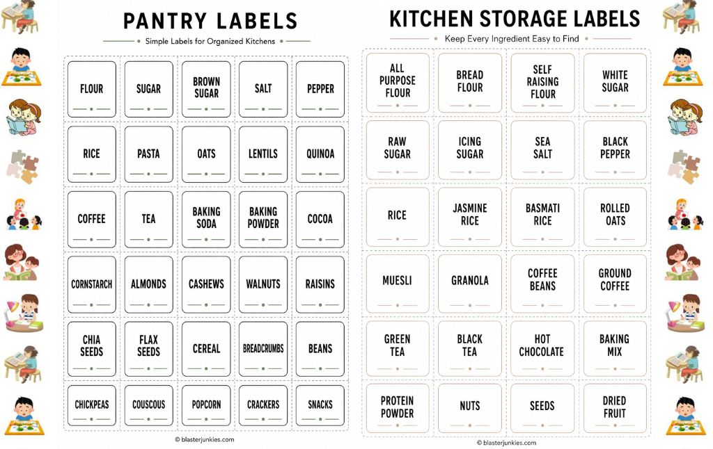 Editable Pantry Labels Printable: Teaching Kids Organization Through the Kitchen