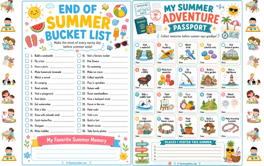 End of Summer Bucket List Printables: Make Every Last Sunny Day Count with Your Kids