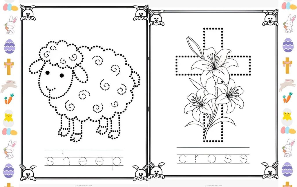 9 FREE Easter Tracing Worksheets
