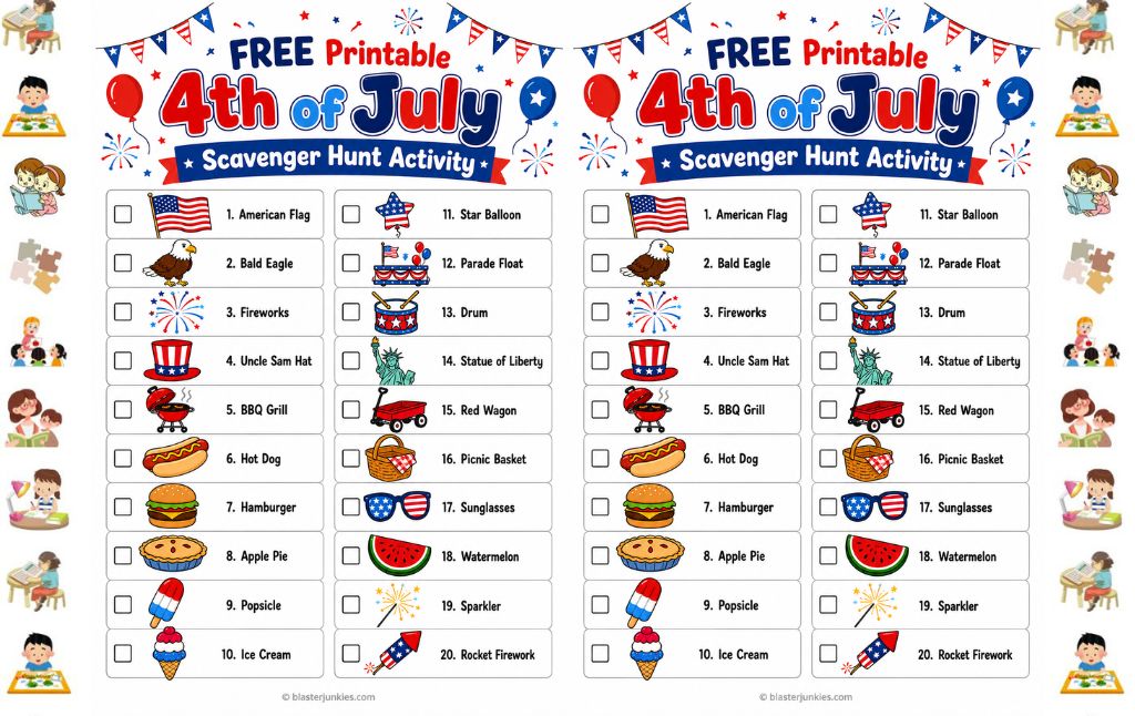 FREE Printable 4th of July Scavenger Hunt: A Fun Way to Get Kids Looking, Spotting, and Celebrating