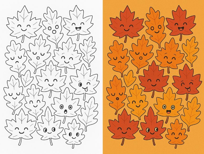 Fall Leaves Coloring Pages