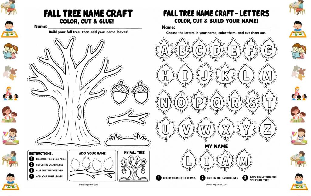 The Fall Tree Name Craft with Preschoolers