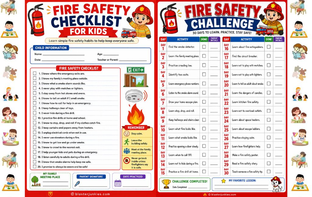 Fire Safety Checklist for Kids