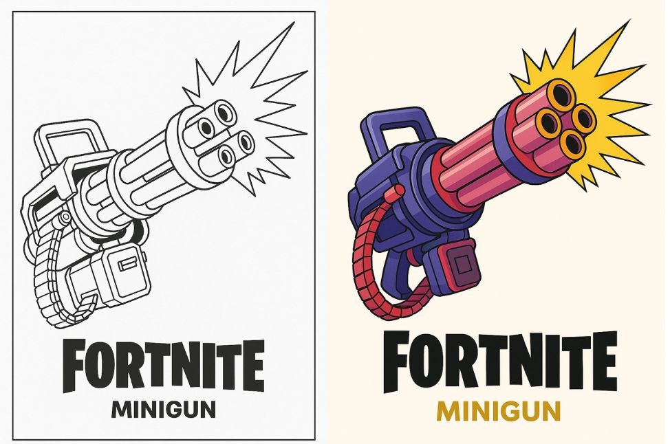 Fortnite Gun Coloring Pages