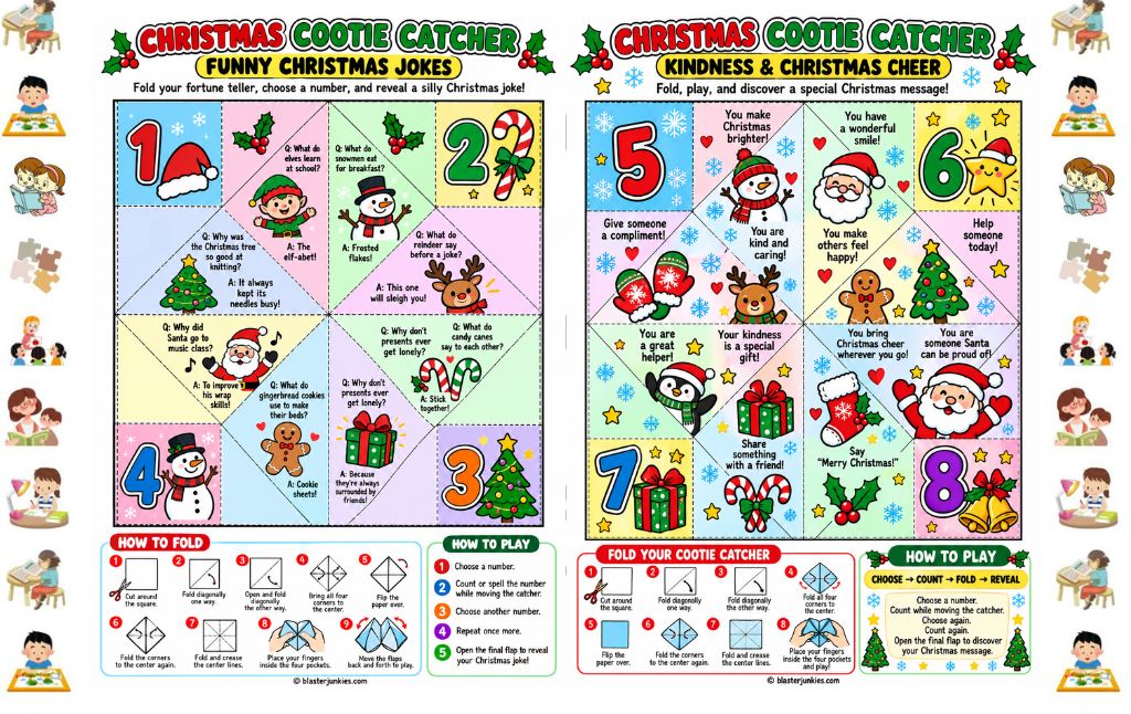 Free Christmas Cootie Catcher Printable: Fun Fold And Play