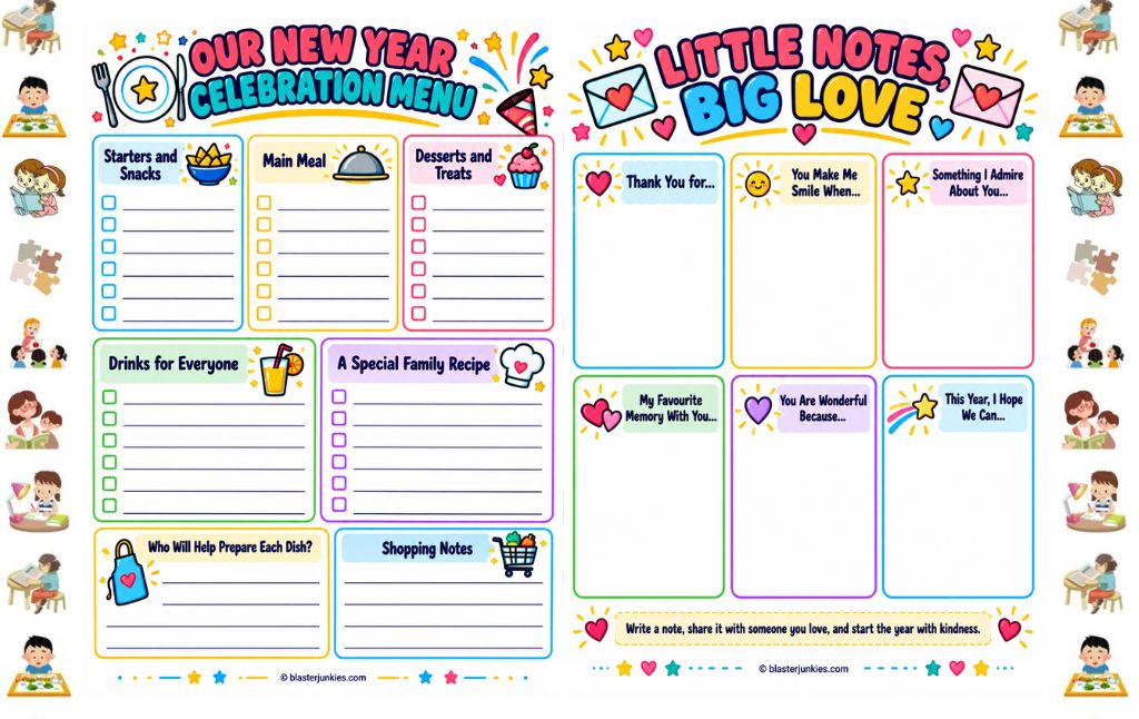 Free New Year’s Printables For The Whole Family: 10 Cozy Pages for Planning, Sharing, and Smiling