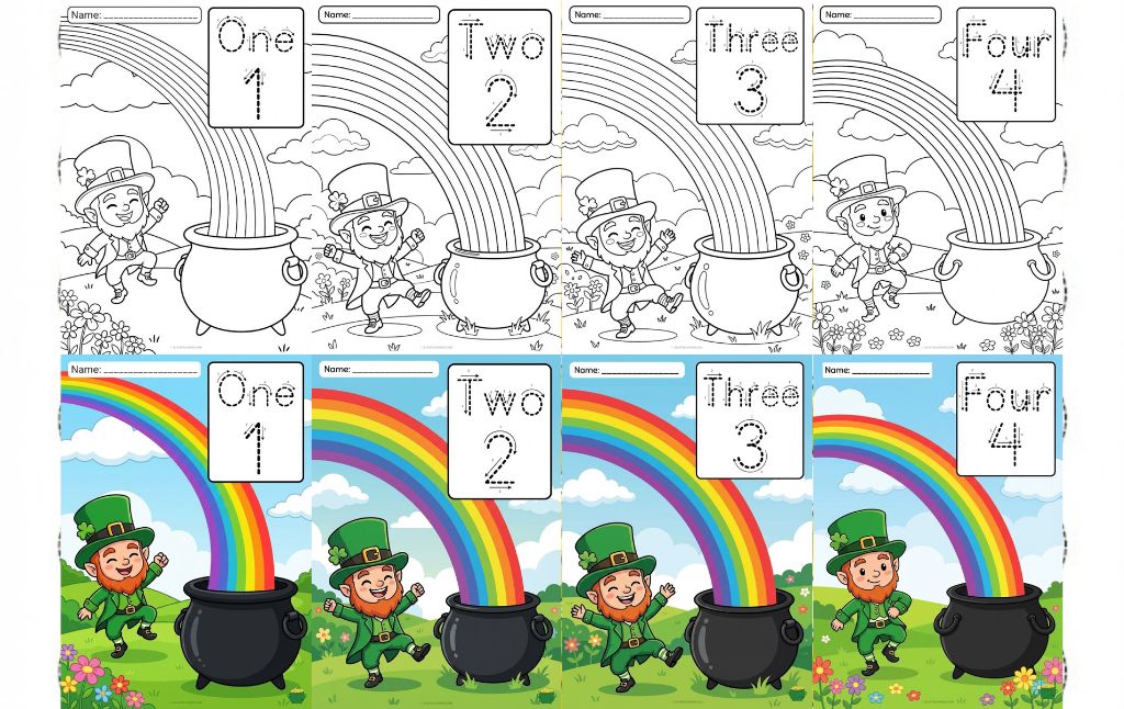 10 Free Pot of Gold Counting Mats: St. Patrick’s Day Count & Write (Numbers 1-10)