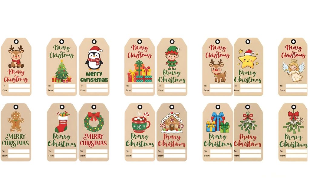 16 Free Printable Christmas Gift Tags to Make Your Presents Pop (A4 PDF)