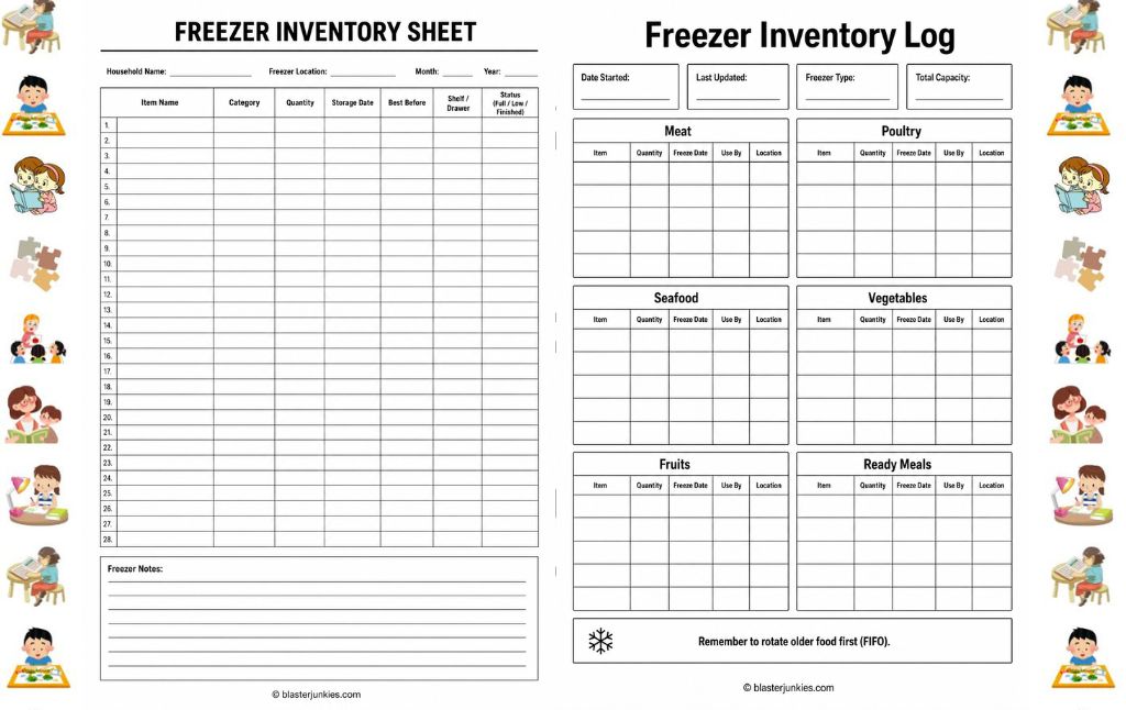 Freezer Inventory Sheet: The Easy Way to Stop Wasting Frozen Food (and Get Kids Involved Too)
