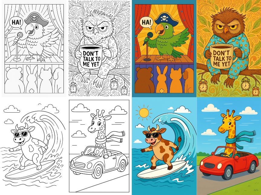 Funny Coloring Pages for Grown Ups
