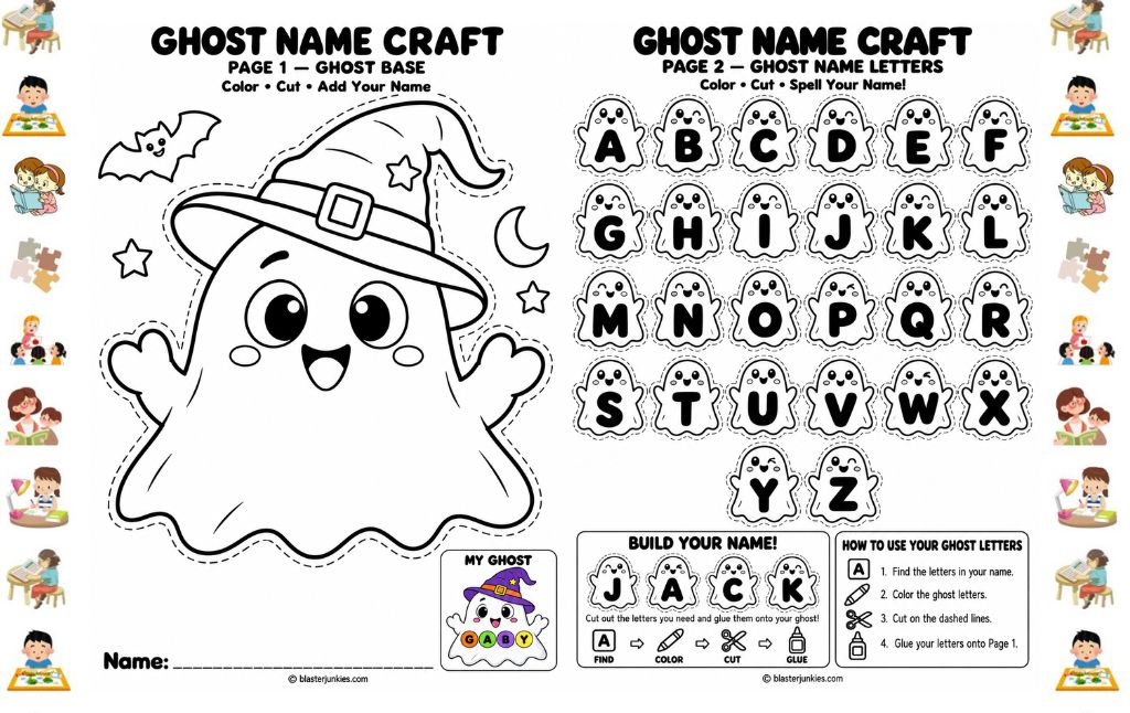 Ghost Name Craft For Kids