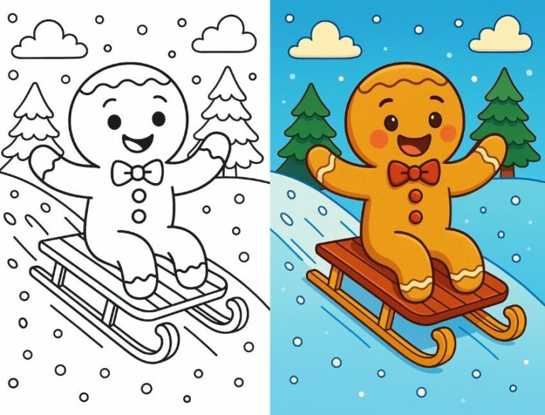 Gingerbread Man Coloring Page
