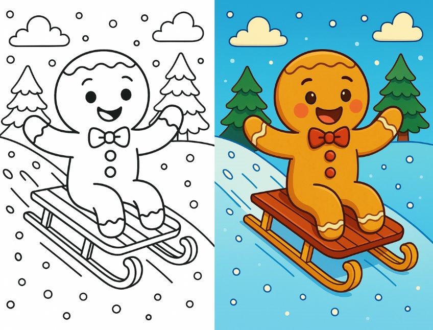 Gingerbread Man Coloring Page