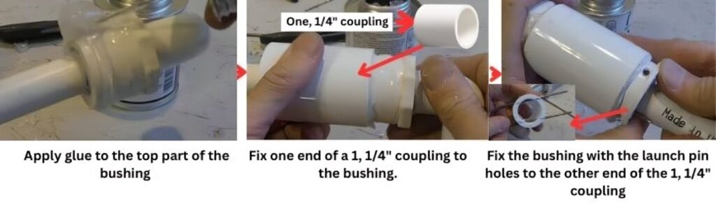 Gluing and Fixing 1, 1/4" Coupling to Bushing Top