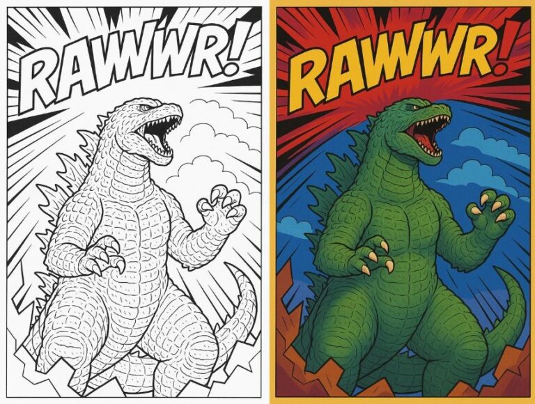 How To Color Godzilla Godzilla Coloring Pages